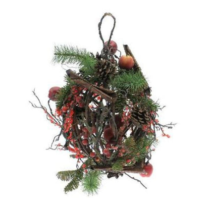 Sfera palla decorata con bacche per albero di natale Ø18 cm - addobbo decorazione natalizia