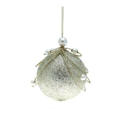 Sfera palla per albero di natale Ø10 cm - colore platino - addobbo decorazione natale