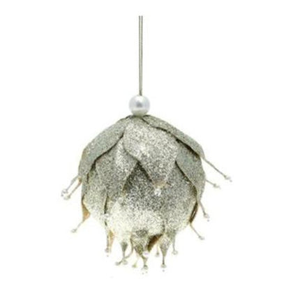 Sfera palla per albero di natale Ø10 cm - colore platino - addobbo decorazione natale