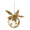 Sfera palla decorata per albero di natale Ø10 cm - oro/crema - addobbo decorazione natale