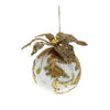 Sfera palla decorata per albero di natale Ø12 cm - oro/crema - addobbo decorazione natale