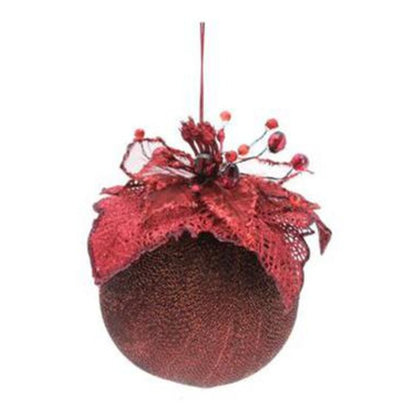 Sfera palla decorata per albero di natale Ø12 cm - colore rosso - addobbo decorazione natale