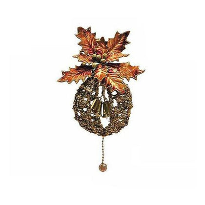 Sfera palla decorata per albero di natale Ø9 cm - oro/arancio - addobbo decorazione natale