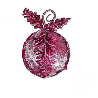 Sfera palla decorata per albero di natale Ø8 cm - viola - addobbo decorazione natale