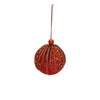 Sfera palla decorata per albero di natale Ø10 cm - rosso - addobbo decorazione natale