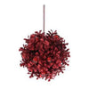 Sfera palla fiorita per albero di natale Ø10 cm - rosso - addobbo decorazione natalizia