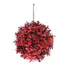 Sfera palla fiorita per albero di natale Ø12 cm - rosso - addobbo decorazione natalizia