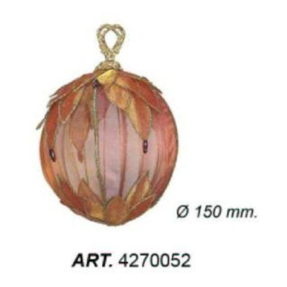 Sfera palla in organza per albero di natale  Ø15 cm - rame/viola - addobbo decorazione natale