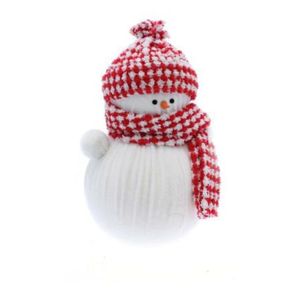 Pupazzo di neve natalizio h44 cm - colore bianco/rosso - decorazione addobbo natale