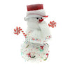 Pupazzo di neve natalizio h46x36x26 cm - bianco/rosso - decorazione addobbo natale
