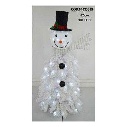 Albero di natale Pupazzo di neve 180 cm con 200 luci a led - colore bianco