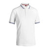 POLO SMITH in Cotone Piquet 100% - Bianco/Blu Navy