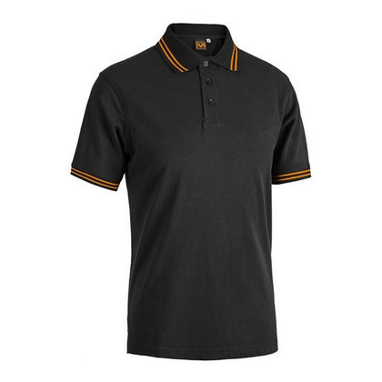 POLO SMITH BLACK LINE 100% Cotone Piquet - Nero/Arancio