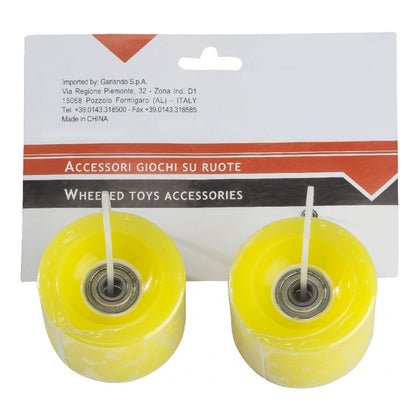 Coppia di ruote - gialle - 60x45 mm - PU - cuscinetti ABEC7 - per skateboard in polipropilene/ABS