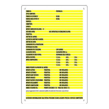 Cartello Segnaletico Concessioni Edili cm. 60X80