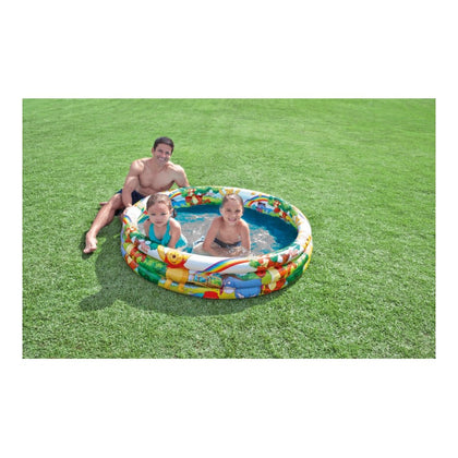 Piscina Tonda 3 Anelli Gonfiabile Winnie Pooh cm. 147X33 H (Lt. 330)