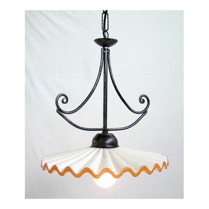 Lampadario Lampada a Sospensione in Ferro Battuto Margherita 1x60 Watt