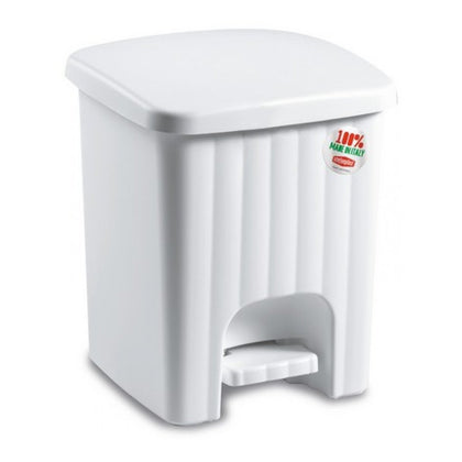 Pattumiera Quadra Pedalina lt. 4,5 - cm. 21X21X24 H Col. Bianco