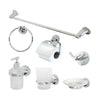 Kit Accessori Da Bagno 7 Pz. Metallo Cromato/Vetro Satinato