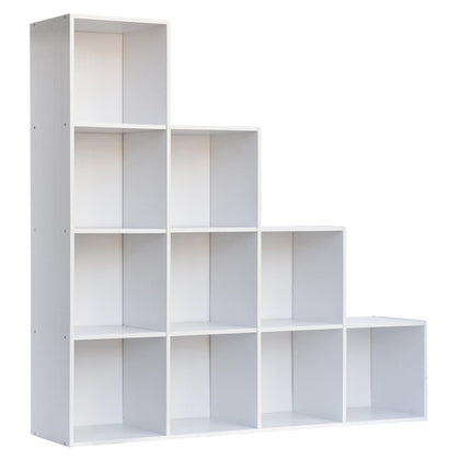 Libreria 10 Vani 121x29,5xh121 cm - colore bianco - modello cubo