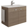 Mobile Bagno con 2 Ante + Lavabo integrale + Portasalviette 61x36xh47 cm Rovere Fumo Serie Erika