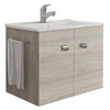 Mobile Bagno con 2 Ante + Lavabo integrale + Portasalviette 61x36xh47 cm Rovere Grigio Serie Erika