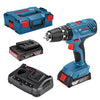 Trapano Avvitatore a Percussione Cordless con 2 Batterie 18V - 2Ah 500-1.900 giri/min - GSB 18V-21