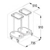 Carrello Portasacco a Pedale - 2 Sacchi - 1 Pz.