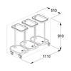 Carrello Portasacco a Pedale - 3 Sacchi - 1 Pz.