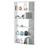 Libreria Alida - 5 Ripiani - 90X25X180H Cm - Bianco Cemento