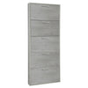 Scarpiera - 5 Ripiani - 65X15X164H Cm - Grigio Cemento