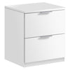 Comodino - 2 Cassetti - 46X38X34 Cm - Bianco