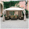 Gazebo in Alluminio 400x400xh300 cm Telo Ecrù - Modello Sahara