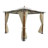 Gazebo da giardino in Legno Alluminio con Telo Ecrù 300x300xh305 cm - modello Top