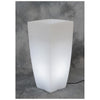 Vaso luminoso in resina per piante - Quadrato 40x40x90 cm - bianco ghiaccio - luce bianca