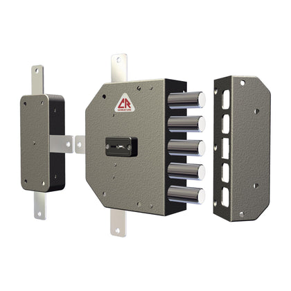 Serratura Porta Blindata Doppia mappa quintupla chiusura 5 catenacci + 3 chiavi - mano destra - Entrata 60 mm - 2300-01N