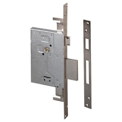 Serratura Doppia mappa da infilare - Chiusura triplice Scrocco catenaccio 4 mandate - Entrata 60 mm - 57255