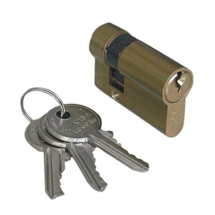 Cilindro serratura universale da infilare + 3 chiavi - misure 29,5+10 mm - 08031.02