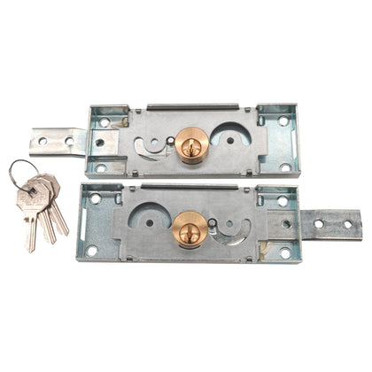Coppia serrature laterali per serrande avvolgibili - DX + SX - Scatola 155x55 mm - A711